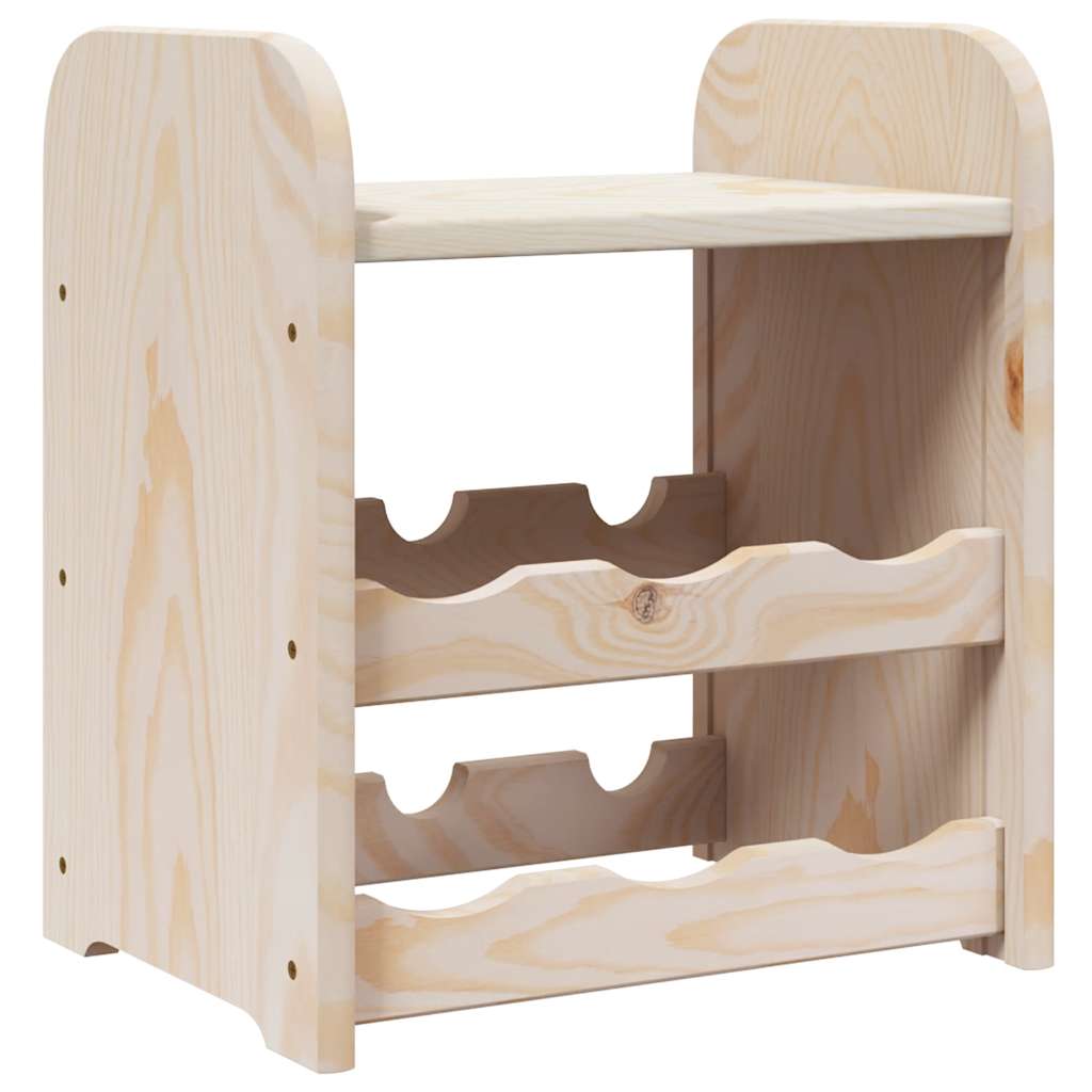 Portabottiglie con Ripiano 33x25x37cm in Legno Massello di Pino