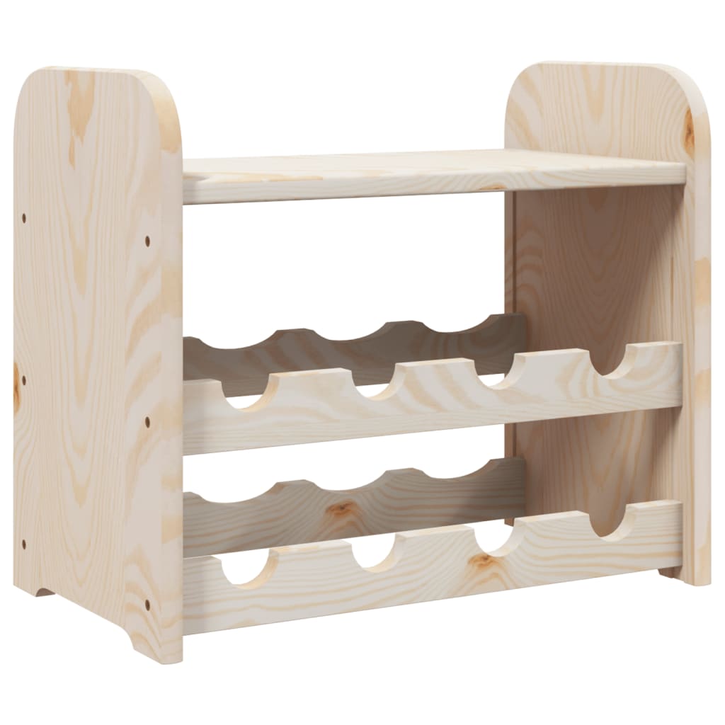 Portavini con Pannello Superiore 43x25x37cm Legno Massello Pino - homemem39