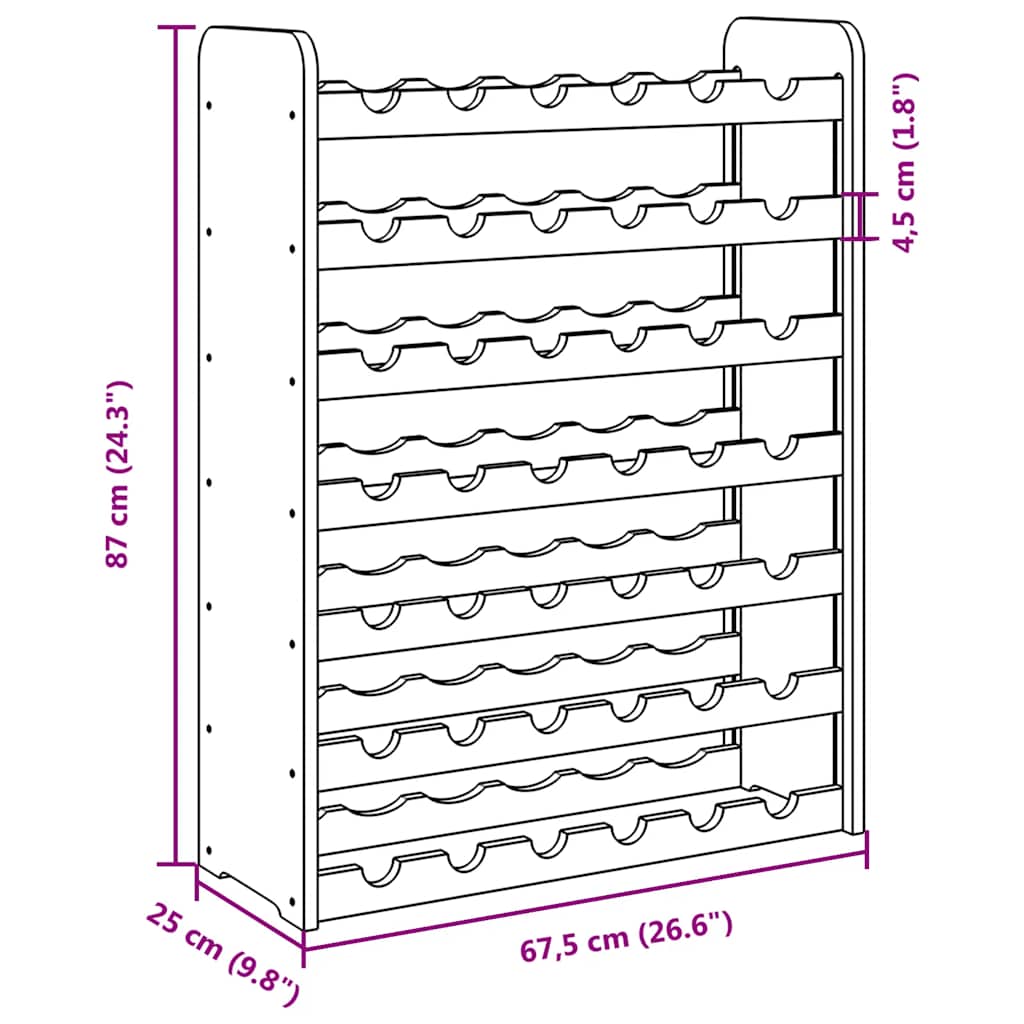 Portavini 67,5x25x87 cm in Legno Massello di Pino | homemem39