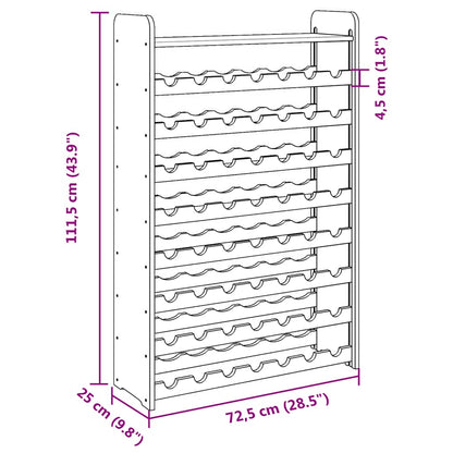 Portavini con Pannello Superiore 72,5x25x111,5 cm Massello Pino | homemem39