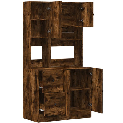 Mobile da Cucina Rovere Fumo 95x50x180 cm Legno Multistrato