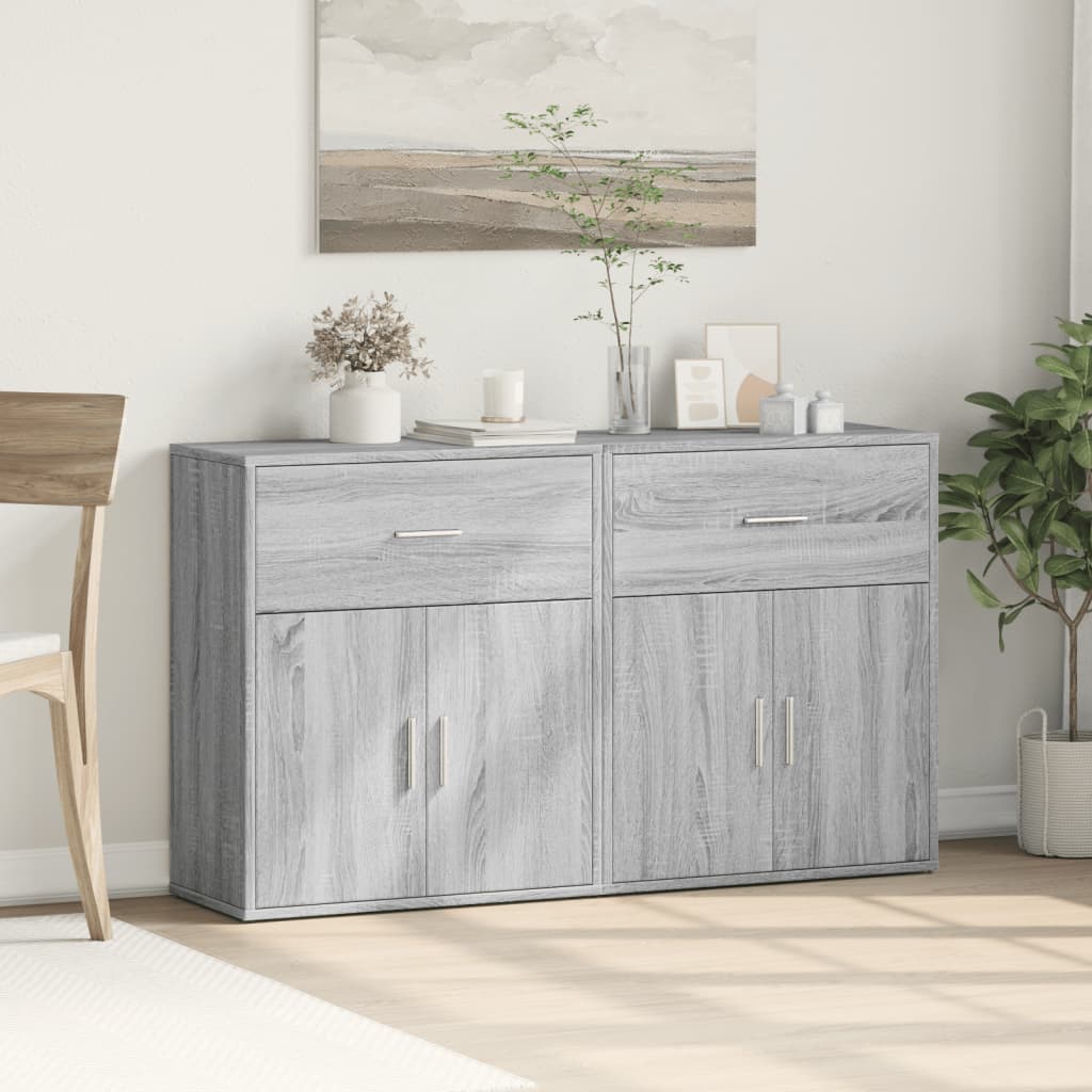 Credenze 2 pz Grigio Sonoma 60x31x70 cm in Legno Multistrato - homemem39