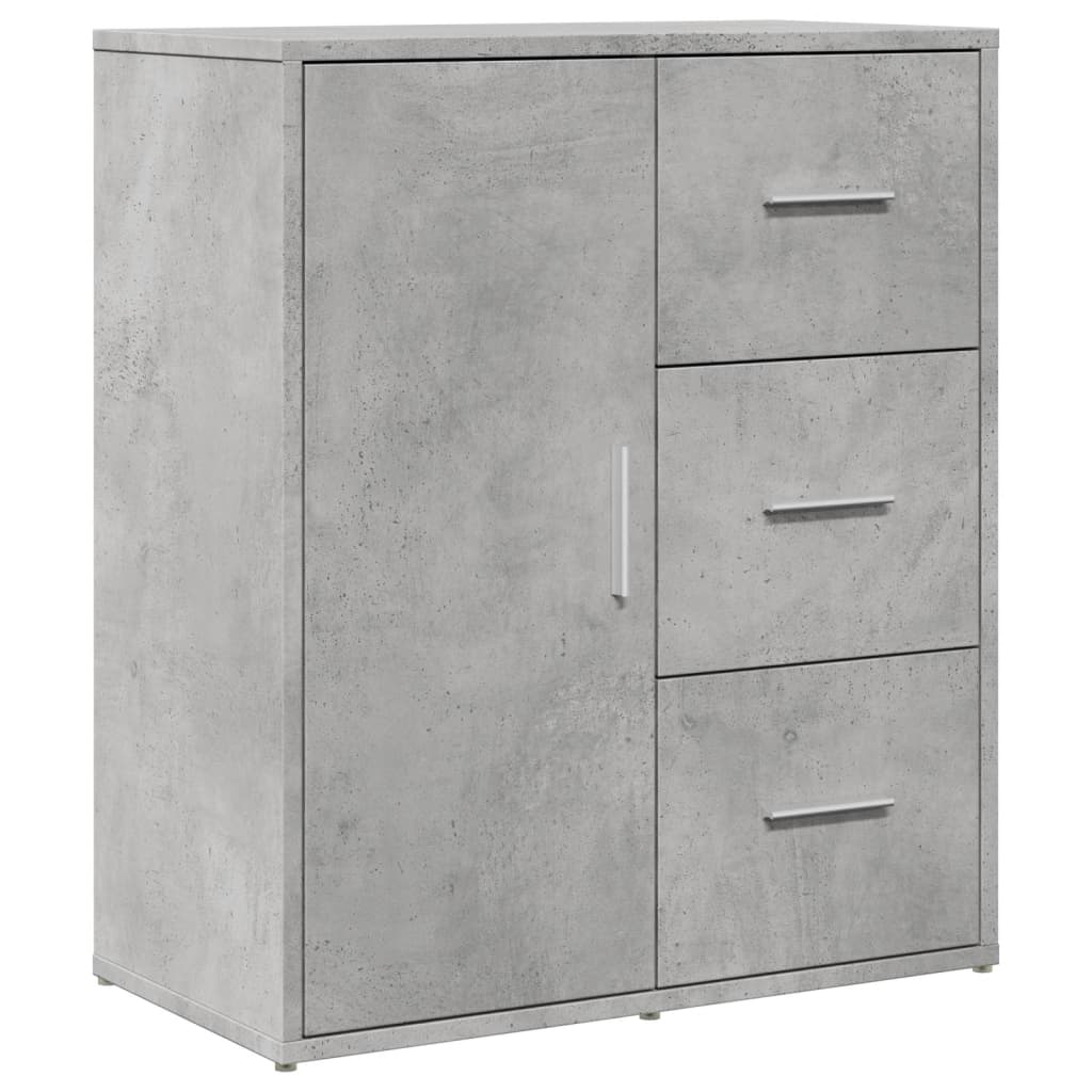 Credenze 2 pz Grigio Cemento 60x31x70 cm in Legno Multistrato