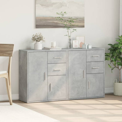Credenze 2 pz Grigio Cemento 60x31x70 cm in Legno Multistrato - homemem39