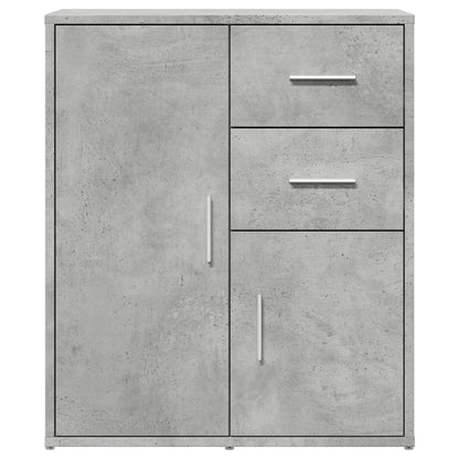 Credenze 2 pz Grigio Cemento 60x31x70 cm in Legno Multistrato