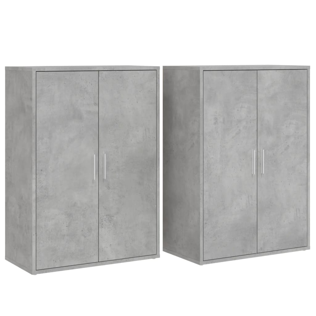 Credenze 2 pz Grigio Cemento 60x31x84 cm in Legno Multistrato - homemem39