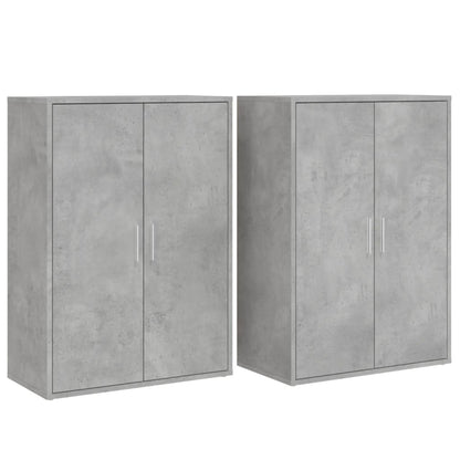 Credenze 2 pz Grigio Cemento 60x31x84 cm in Legno Multistrato - homemem39