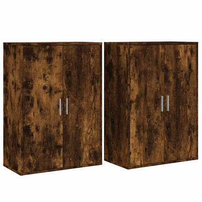 Credenze 2 pz Rovere Fumo 60x31x84 cm in Legno Multistrato | homemem39