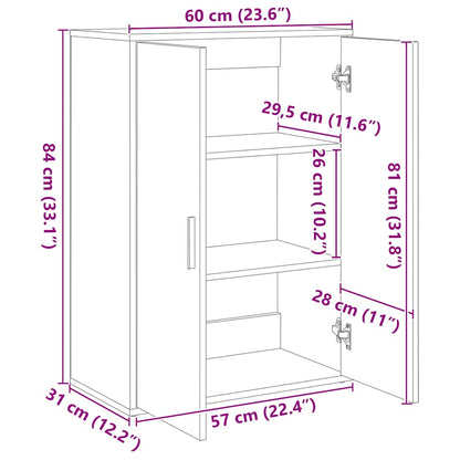 Credenze 2 pz Rovere Fumo 60x31x84 cm in Legno Multistrato | homemem39