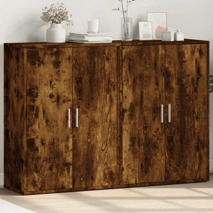 Credenze 2 pz Rovere Fumo 60x31x84 cm in Legno Multistrato | homemem39