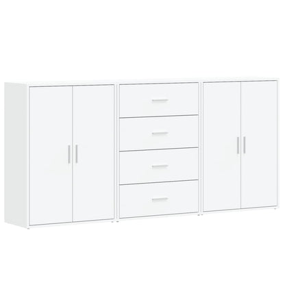 Credenze 3 pz Bianche 60x31x84 cm in Legno Multistrato | homemem39