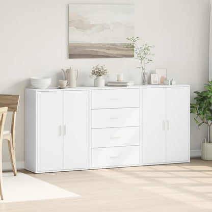 Credenze 3 pz Bianche 60x31x84 cm in Legno Multistrato | homemem39