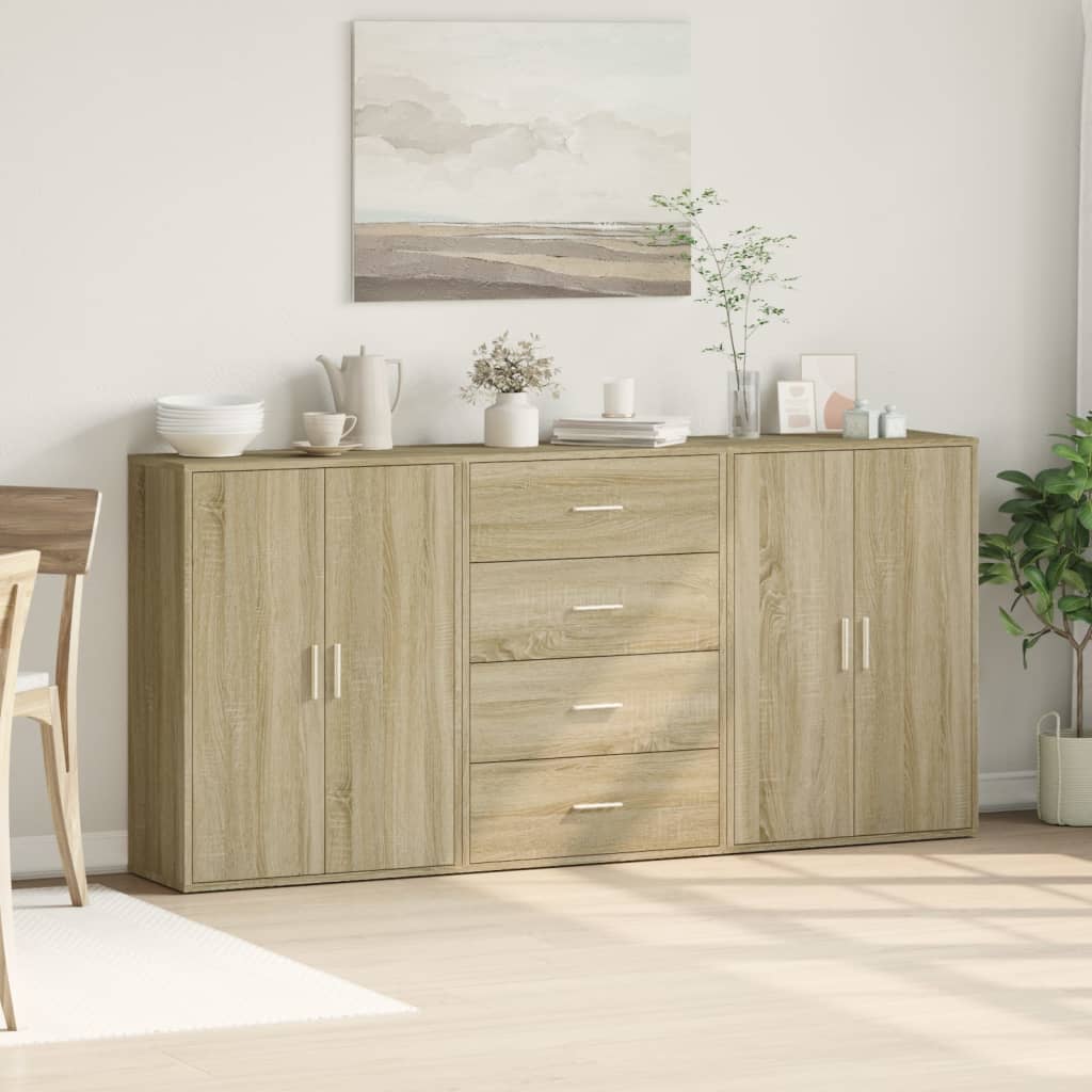 Credenze 3 pz Rovere Sonoma 60x31x84 cm in Legno Multistrato | homemem39