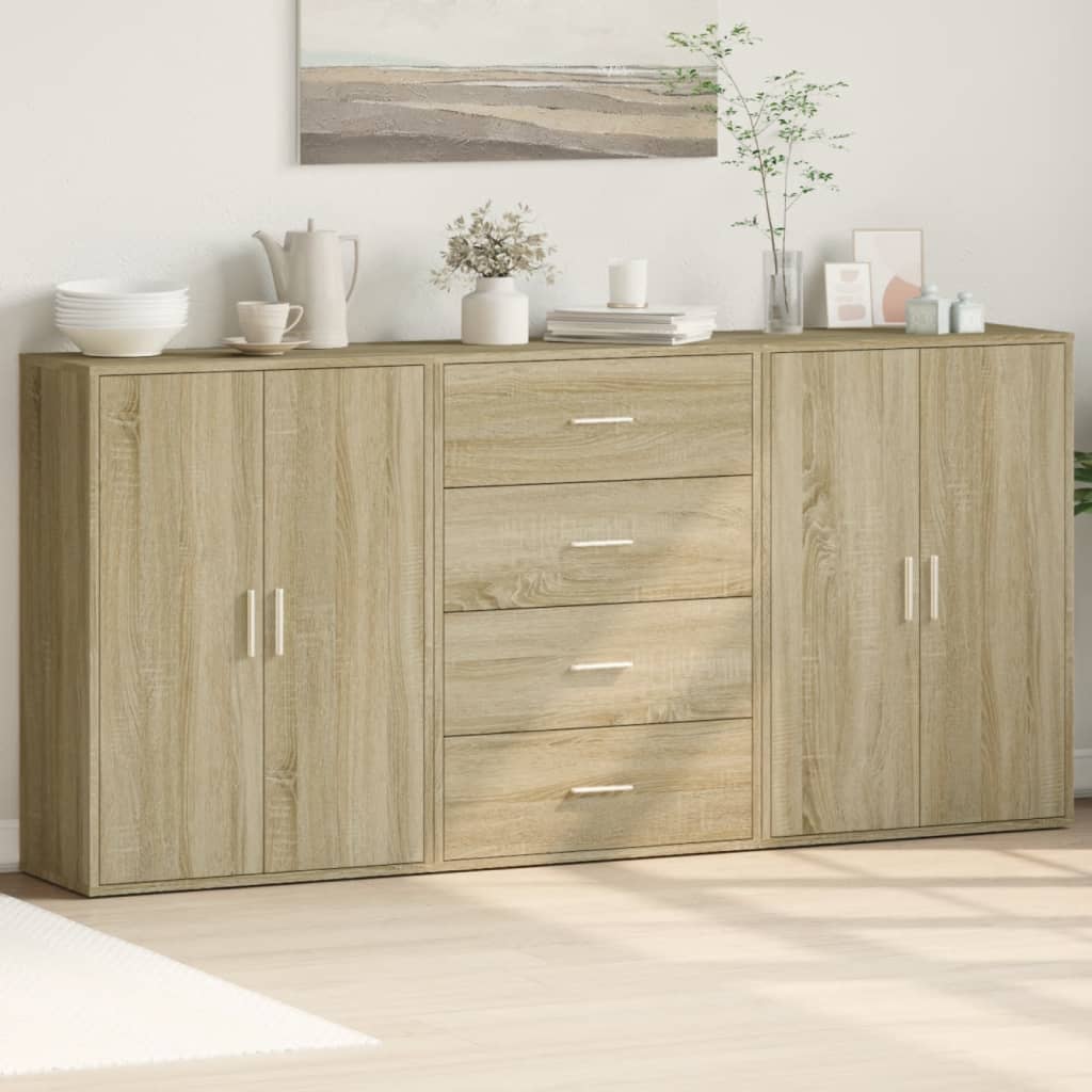 Credenze 3 pz Rovere Sonoma 60x31x84 cm in Legno Multistrato | homemem39
