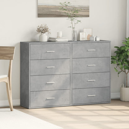 Credenze 2 pz Grigio Cemento 60x31x84 cm in Legno Multistrato - homemem39