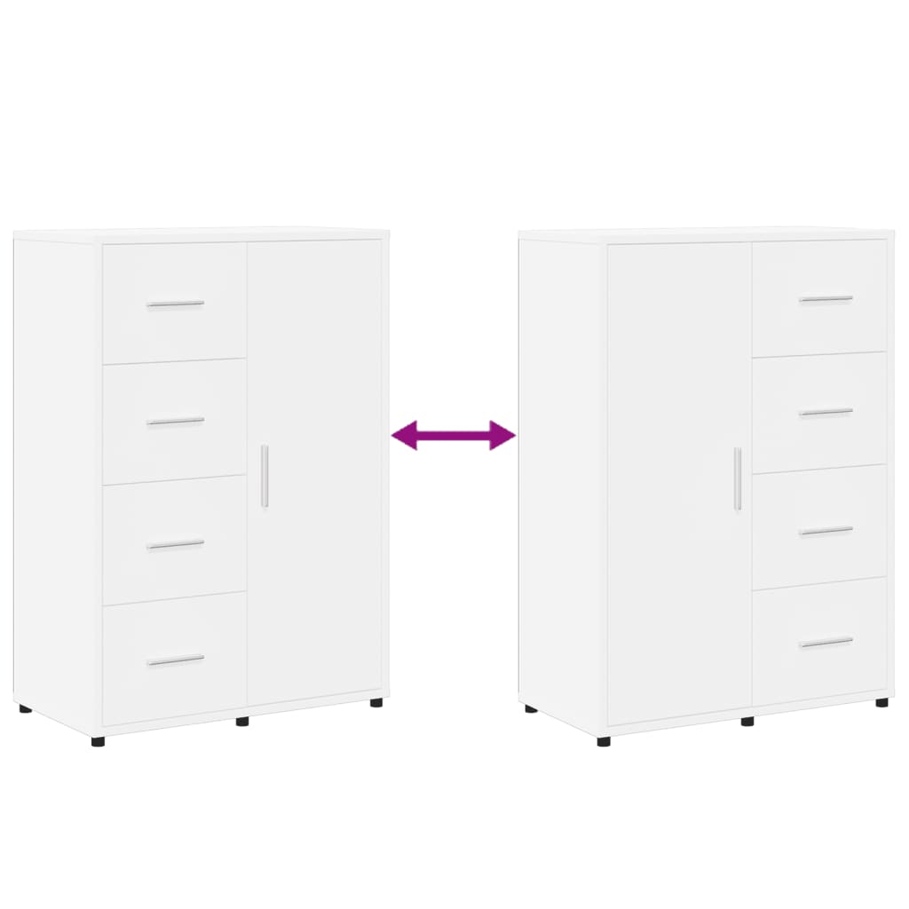 Credenze 2 pz Bianche 60x31x84 cm in Legno Multistrato - homemem39