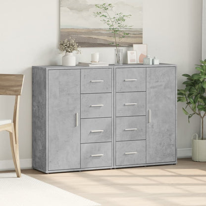 Credenze 2 pz Grigio Cemento 60x31x84 cm in Legno Multistrato - homemem39