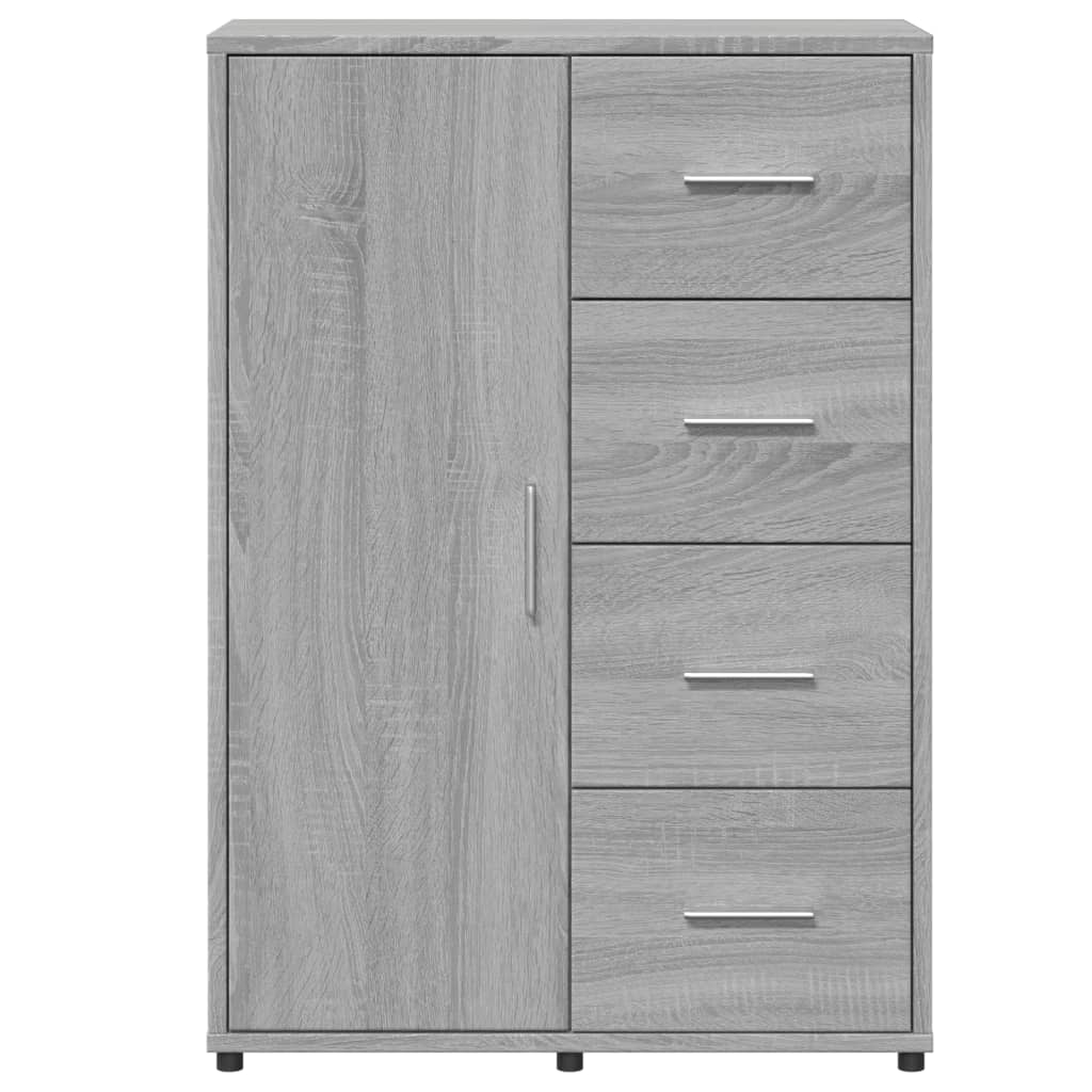 Credenze 2 pz Grigio Sonoma 60x31x84 cm in Legno Multistrato