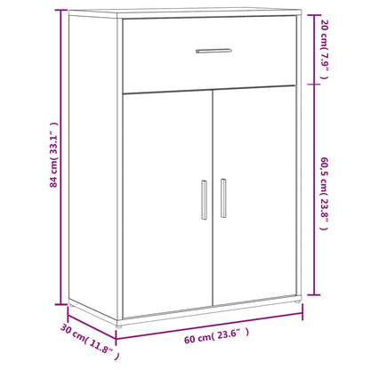 Credenze 2 pz Bianche 60x30x84 cm in Legno Multistrato