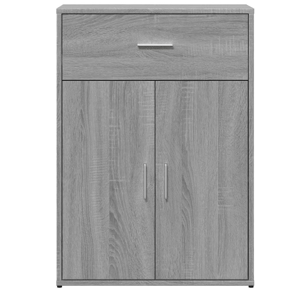 Credenze 2 pz Grigio Sonoma 60x30x84 cm in Legno Multistrato