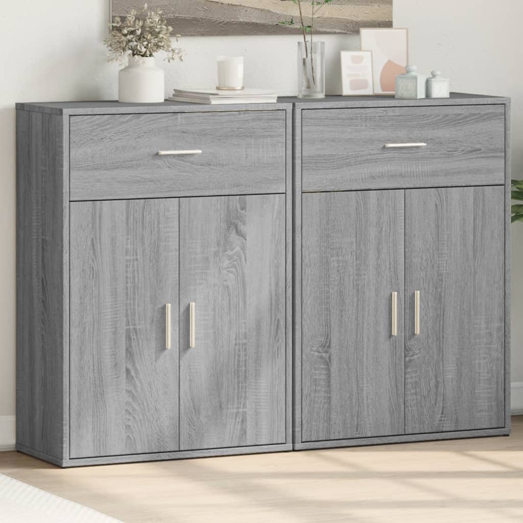 Credenze 2 pz Grigio Sonoma 60x30x84 cm in Legno Multistrato - homemem39