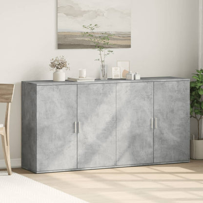 Credenze 2 pz Grigio Cemento 79x38x80 cm in Legno Multistrato - homemem39
