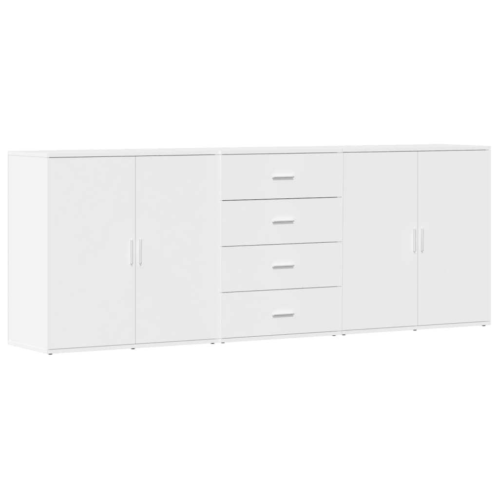 Credenze 3 pz Bianco in Legno Multistrato - homemem39