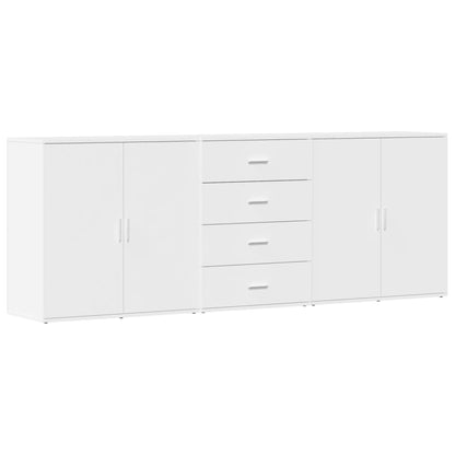 Credenze 3 pz Bianco in Legno Multistrato - homemem39