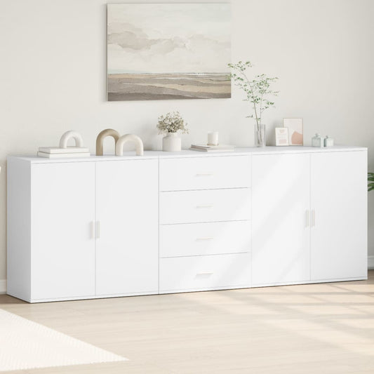 Credenze 3 pz Bianco in Legno Multistrato - homemem39