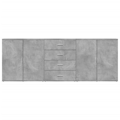 Credenze 3 pz Grigio Cemento in Legno Multistrato