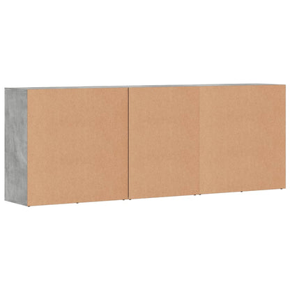 Credenze 3 pz Grigio Cemento in Legno Multistrato