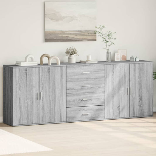 Sideboards 3 pcs Sonoma Gray in Plywood