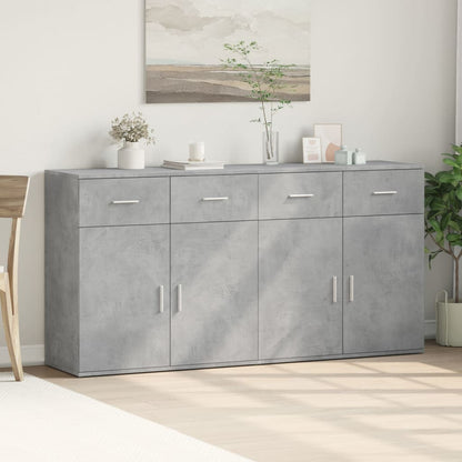 Credenze 2 pz Grigio Cemento 79x38x80 cm in Legno Multistrato - homemem39