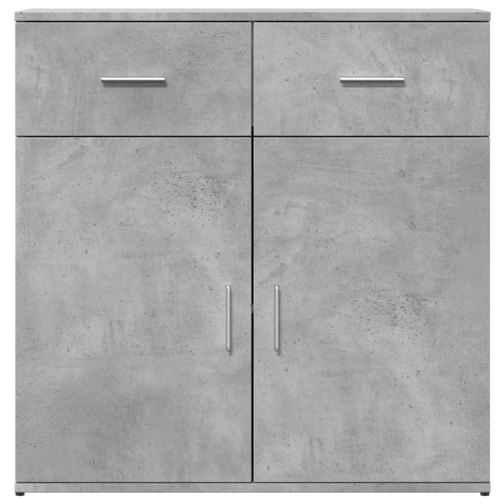 Credenze 2 pz Grigio Cemento 79x38x80 cm in Legno Multistrato - homemem39