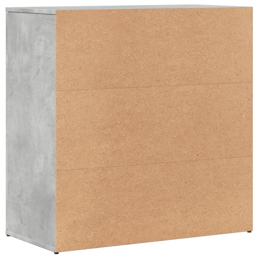 Credenze 2 pz Grigio Cemento 79x38x80 cm in Legno Multistrato - homemem39