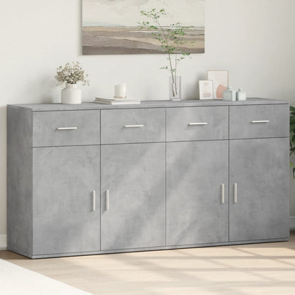 Credenze 2 pz Grigio Cemento 79x38x80 cm in Legno Multistrato - homemem39