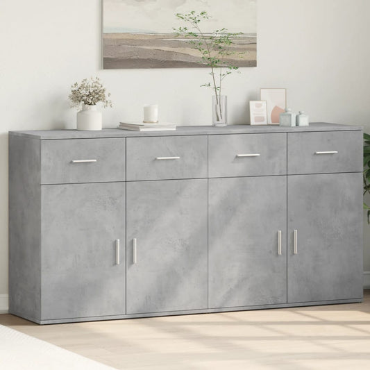 Credenze 2 pz Grigio Cemento 79x38x80 cm in Legno Multistrato - homemem39
