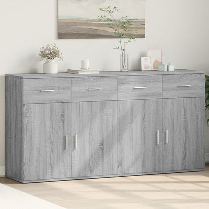 Credenze 2 pz Grigio Sonoma 79x38x80 cm in Legno Multistrato - homemem39