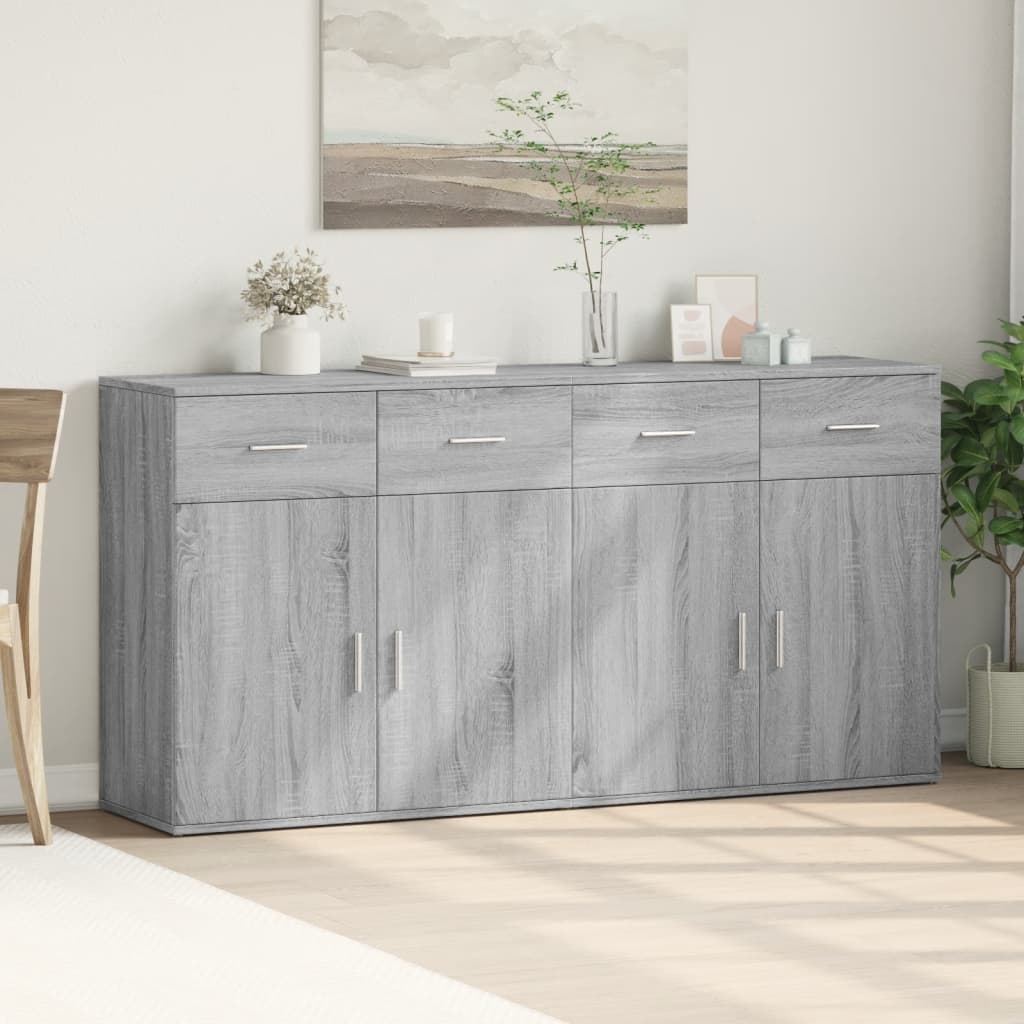 Credenze 2 pz Grigio Sonoma 79x38x80 cm in Legno Multistrato - homemem39