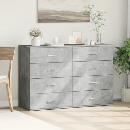 Credenze 2 pz Grigio Cemento 60x39x80 cm in Legno Multistrato