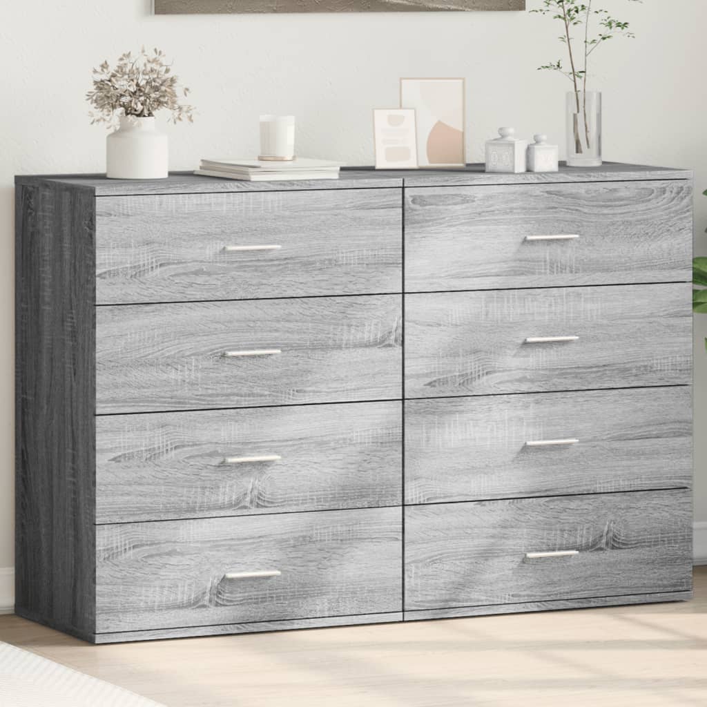 Credenze 2 pz Grigio Sonoma 60x39x80 cm in Legno Multistrato - homemem39