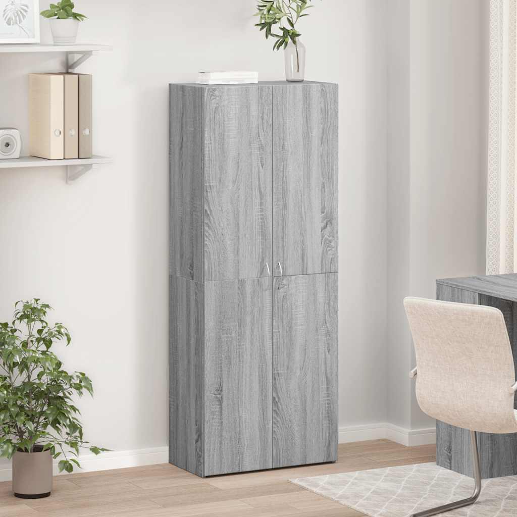 Schedario Grigio Sonoma 60x32x153 cm in Legno Multistrato