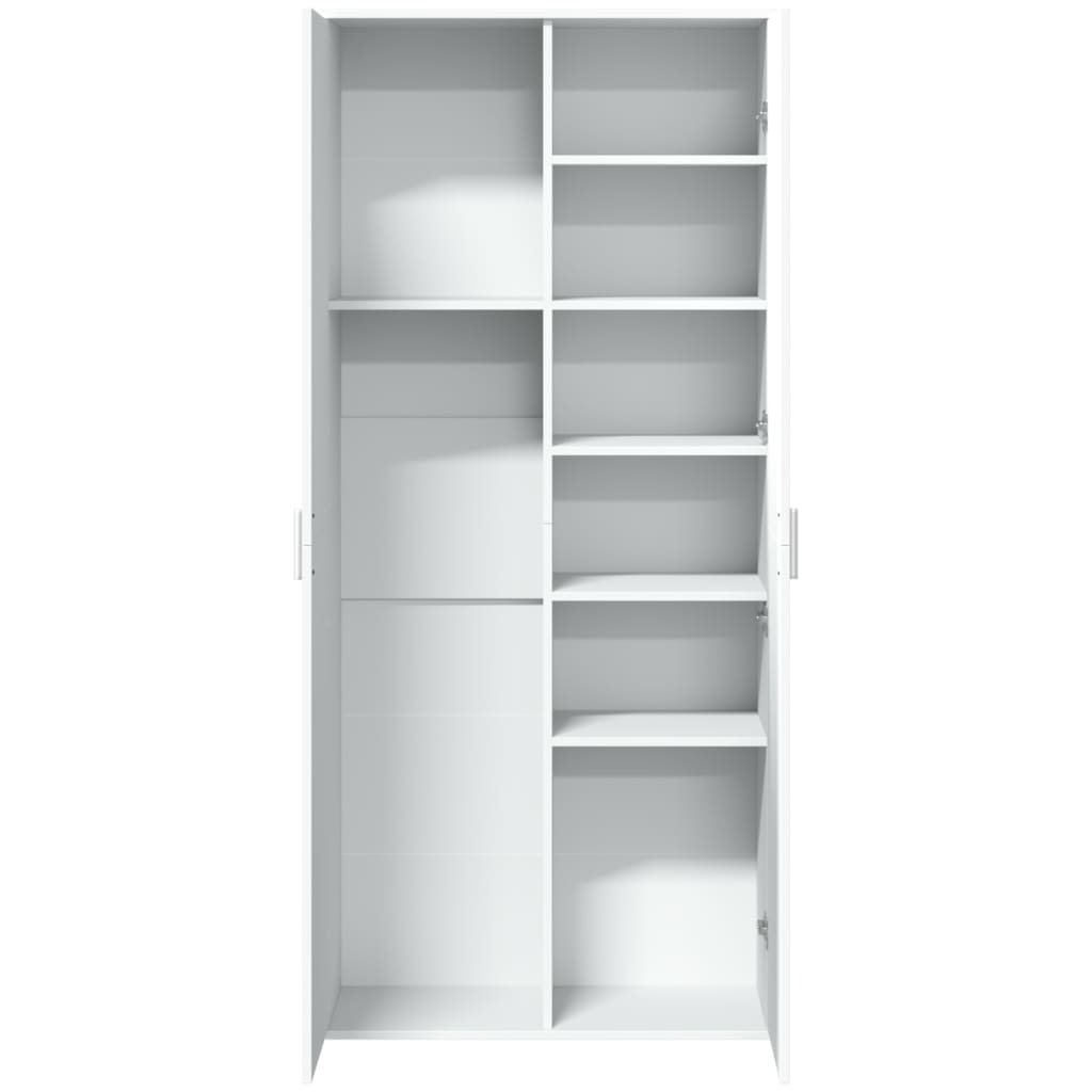 Credenza Bianca 80x35x180 cm in Legno Multistrato | homemem39
