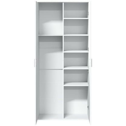 Credenza Bianca 80x35x180 cm in Legno Multistrato | homemem39