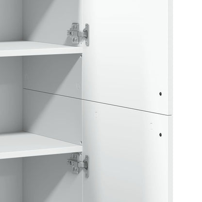 Credenza Bianca 80x35x180 cm in Legno Multistrato | homemem39