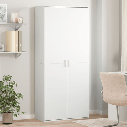 Credenza Bianca 80x35x180 cm in Legno Multistrato | homemem39