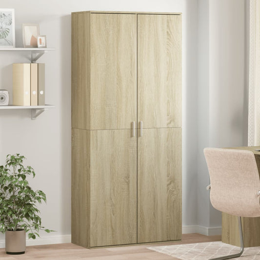 Credenza Rovere Sonoma 80x35x180 cm in Legno Multistrato