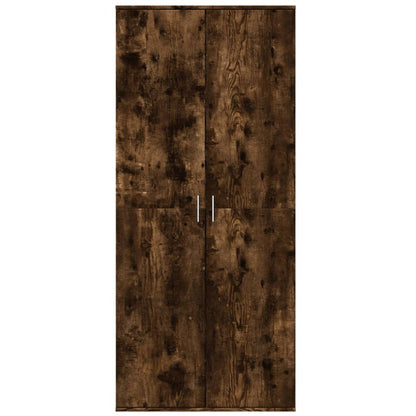 Credenza Rovere Fumo 80x35x180 cm in Legno Multistrato | homemem39