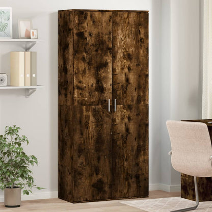 Credenza Rovere Fumo 80x35x180 cm in Legno Multistrato | homemem39