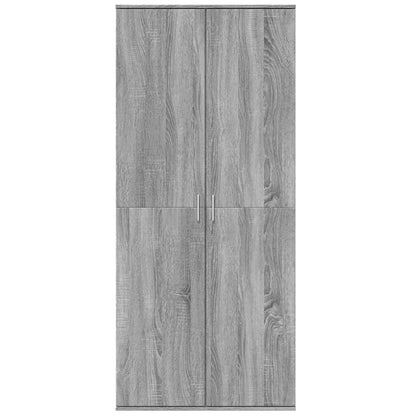 Credenza Grigio Sonoma 80x35x180 cm in Legno Multistrato | homemem39